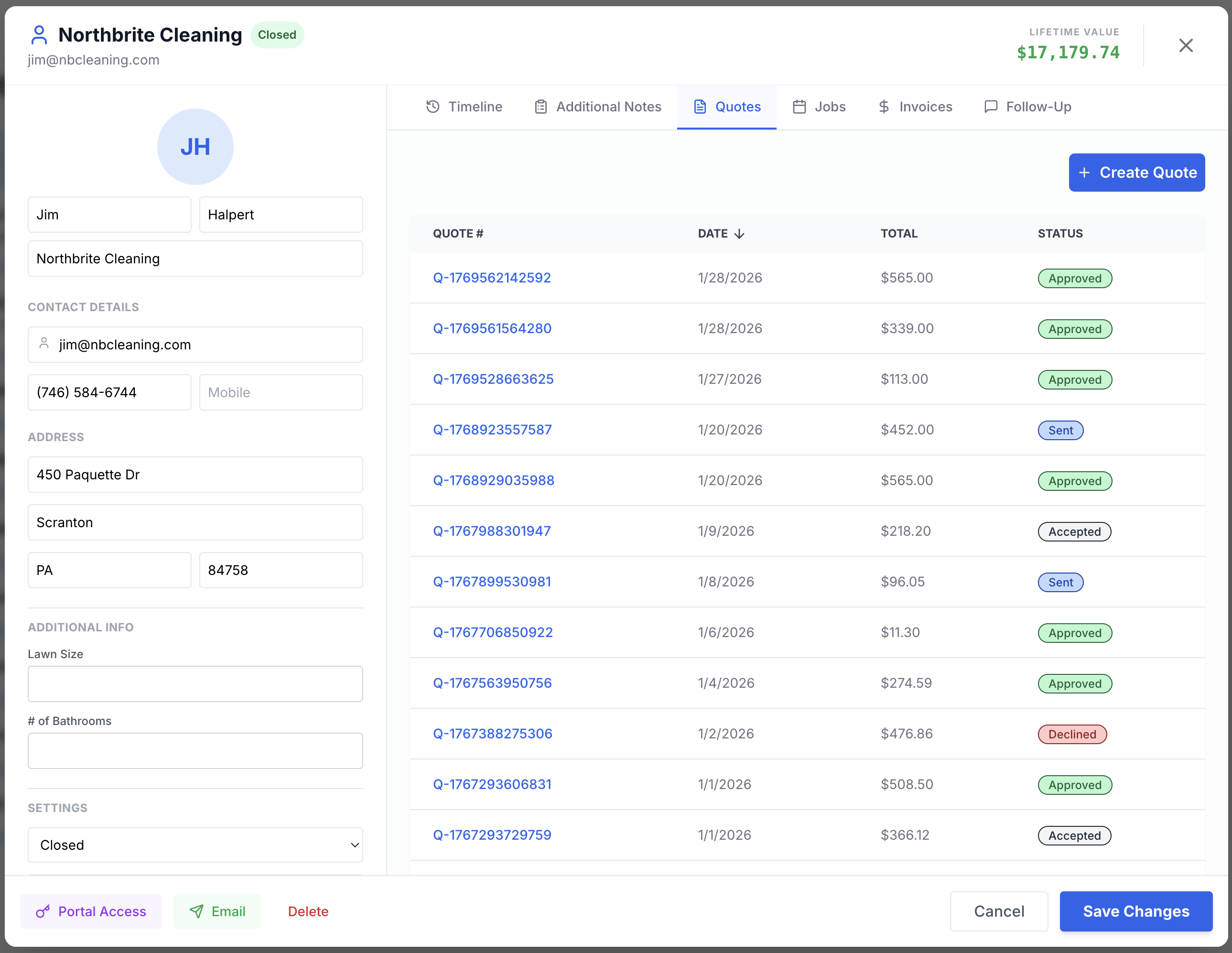 CRM & Lead Management Screenshot